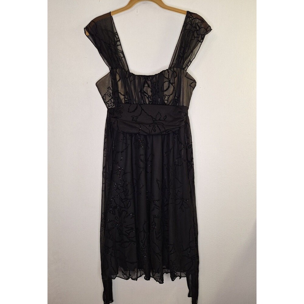 Y2K SPEECHLESS Black Milkmaid Baby Doll Dress Sz M Knee Length Whimsy Goth Party